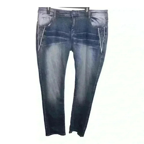 Stars And Stripes Jeans Size XXL Patriotic American Flag Denim Jeans 39” #30 - Picture 2 of 5